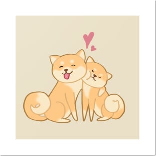 Cute shiba inu cartoon Posters and Art